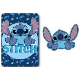 Disney Lilo és Stitch, A csillagkutya Feather Belly polár takaró és forma párna szett