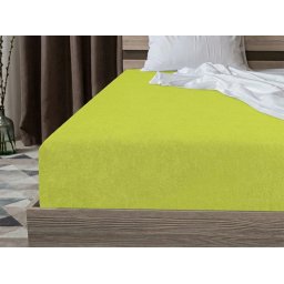 Frottír gumis lepedő PREMIUM lime zöld 160x200 cm
