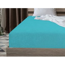 Frottír gumis lepedő PREMIUM türkiz 160x200 cm