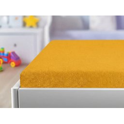 Frottír gumis lepedő gyerekágyhoz PREMIUM 60x120 cm sárga-narancssárga