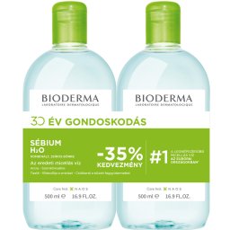 Bioderma Sébium H2O arc- és sminklemosó 500ml+500ml DUO PACK