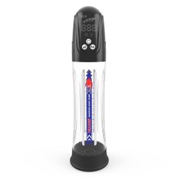 Vzll pniszpumpa LCD kijelzvel, 4 sebessg, USB tlts 31 cm fekete