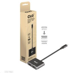 Club3D hub MST (Multi Stream Transport) USB3.2 Gen2 Type-C(DP Alt-Mode) to DisplayPort HDMI 4K60Hz (M/F)