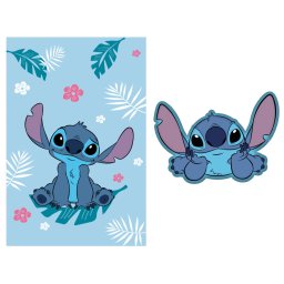 Disney Lilo és Stitch, A csillagkutya Blue Belly polár takaró és forma párna szett