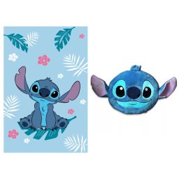 Disney Lilo és Stitch, A csillagkutya Blue Smile polár takaró és forma párna szett