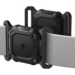 Spigen Tough Armor nyakörvre illeszthető Apple AirTag 1 / 2 nyomkövető tok, megerősített sarok, IPX8, fekete