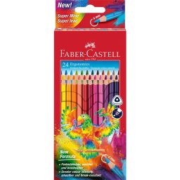 Színes ceruza készlet háromszögletű papagáj Faber-Castell 24klf. szín