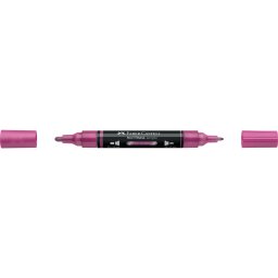Akril marker kétvégű MULTIMARK 290 Faber-Castell metál rózsaszín