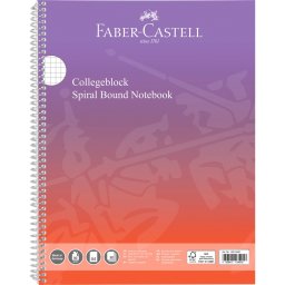 Spirálfüzet A4 80lap kockás színátmenetes borítással Faber-Castell piros-lila