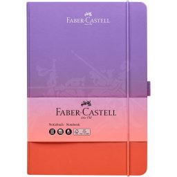 Napló A5 194 lap kockás, gumírozott tolltartóval,színátmenetes Faber-Castell piros-lila