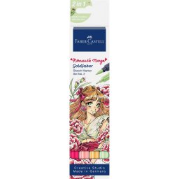 Rostirón, filctoll készlet alkoholos kétvégű GOLDFABER SKETCH Romantikus Manga 2 Faber-Castell 4klf. szín