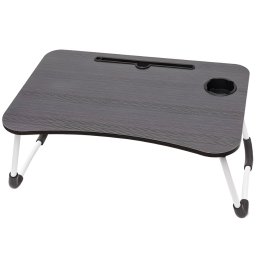 Összecsukható laptoptartó asztal, 59,5 x 39,5 cm, szürke-fekete
