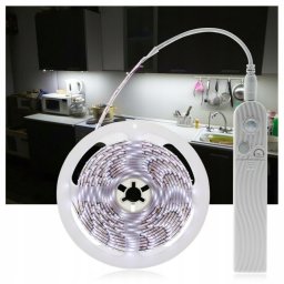 2 méteres elemes-USB-s LED szalag, mozgásérzékelős, hideg fehér