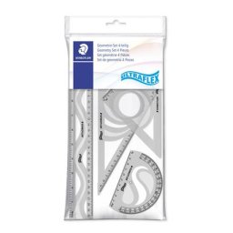 STAEDTLER Vonalzókészlet, műanyag, hajlítható, 4 darabos, STAEDTLER "569 PB", vegyes színek