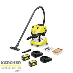 KÄRCHER WD 4-18 S Dual Battery Set V-20/22 akkumulátoros többfunkciós porszívó