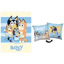 Bluey Happy Sleep polár takaró és párna szett, 2 részes