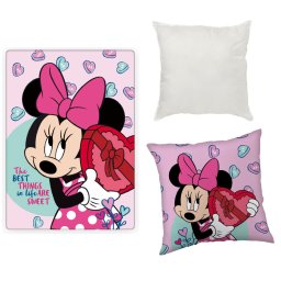 Disney Minnie Sweets polár takaró, párnahuzat és párna szett 3 db-os