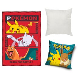 Pokémon Battle Eevee polár takaró, párnahuzat és párna szett 3 db-os