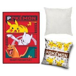 Pokémon Battle PikaPal polár takaró, párnahuzat és párna szett 3 db-os