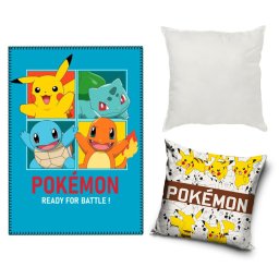 Pokémon Blue PikaPal polár takaró, párnahuzat és párna szett 3 db-os