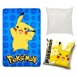 Pokémon Wave Electro polár takaró, párnahuzat és párna szett 3 db-os