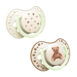 LOVI Világító szilikon dinamikus cumi TEDDYLOVE 6-18 hó, 2db