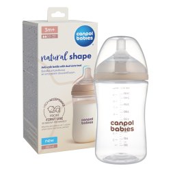 Canpol babies Natural-Shape cumisüveg dual-zone etetőcumival (260 ml)