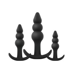 EasyToys - gömbös anál plug szett - 3 részes (fekete)