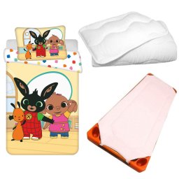 Bing Pink Playroom gyerek, ovis ágyneműhuzat, derékalj és paplan/párna szett 100x135 cm 40x60 cm