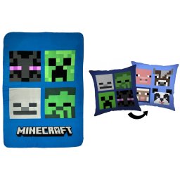 Minecraft Bad Mobs polár takaró és párna szett, 2 részes
