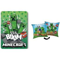 Minecraft Boom Chaos polár takaró és párna szett, 2 részes