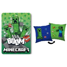 Minecraft Boom Creeper polár takaró és párna szett, 2 részes