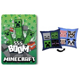 Minecraft Boom Mobs polár takaró és párna szett, 2 részes