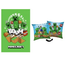 Minecraft Creeper Chaos polár takaró és párna szett, 2 részes