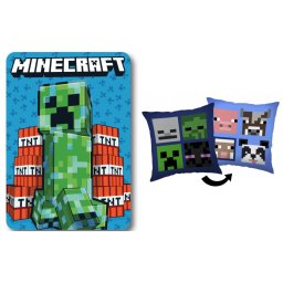 Minecraft TNT Mobs polár takaró és párna szett, 2 részes