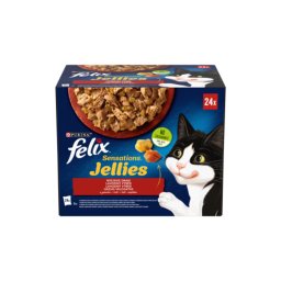FELIX SENSATIONS JELLIES Házias válogatás aszpikban nedves macskaeledel 24x85g