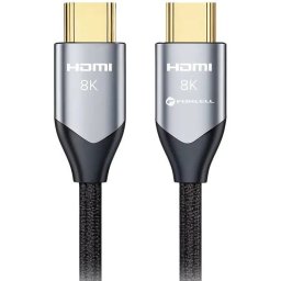 Forcell Cafule HDMI 2.1 kábel, 8K 60Hz / 4K 120Hz, HDR, eARC, VRR, 48Gbps, 2m, fekete