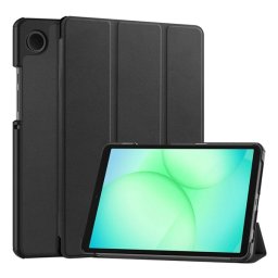 Tok álló, bőr hatású (aktív FLIP, oldalra nyíló, TRIFOLD, asztali tartó) FEKETE Samsung Galaxy Tab A11 LTE (SM-X135), Galaxy Tab A11 WIFI (SM-X130)