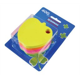 DONAU Öntapadó jegyzettömb, alma alakú, 400 lap, DONAU, vegyes neon színek