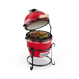 Klarstein kamado grillsütő, Princesize, kerámia, 11", füstölés, BBQ, lassú sütés, piros (GQ13-Princesize-R)