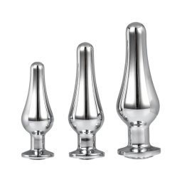 Gleaming Love - anál csúcs plug szett (ezüst, 3 részes)