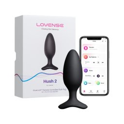 Lovense Hush 2 M - fekete app-vezérelt anál vibrátor (45 mm)