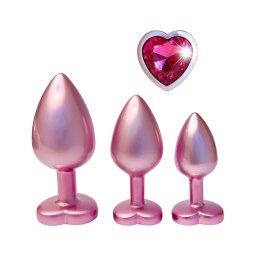 Dreamtoys Gleaming Love - szíves anál plug szett (rózsaszín)