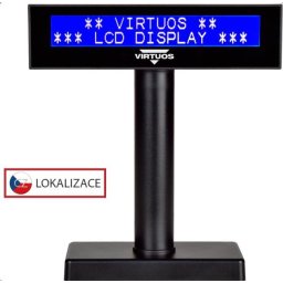 Virtuos LCD ügyfélkijelző Virtuos FL-2026MB 2x20, USB, fekete - Használt