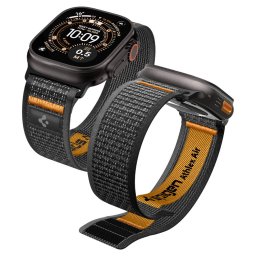 Spigen Athlex Air 2 Apple Watch Ultra 4 / 3 / 2 / 1 / SE / 12 / 11 / 10 / 9 / 8 (44/45/46/49mm) szíj, fekete-narancs