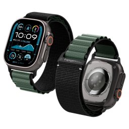 Spigen WBF1 Apple Watch Ultra 4 / 3 / 2 / 1 / SE / 12 / 11 / 10 / 9 / 8 (44/45/46/49mm) szíj, fekete-zöld