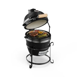 Klarstein Princesize, kamado grill, kerámia, 11", füstölés, BBQ, lassú sütés, fekete (GQ13-Princesize-B)