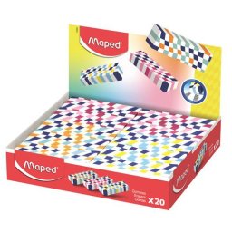 MAPED Radír display, kockamintás, MAPED ,,Checkerboards", vegyes minták