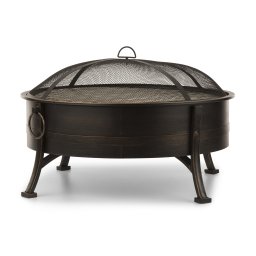 Blumfeldt Catania, 2 az 1-ben tűzrakóhely, Ø 80cm szikrafogó, Ø 70cm grill, acél, antik hatás (GQ15-Catania)