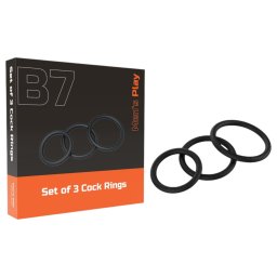 Men's Play - péniszgyűrű szett (fekete, 3 db)